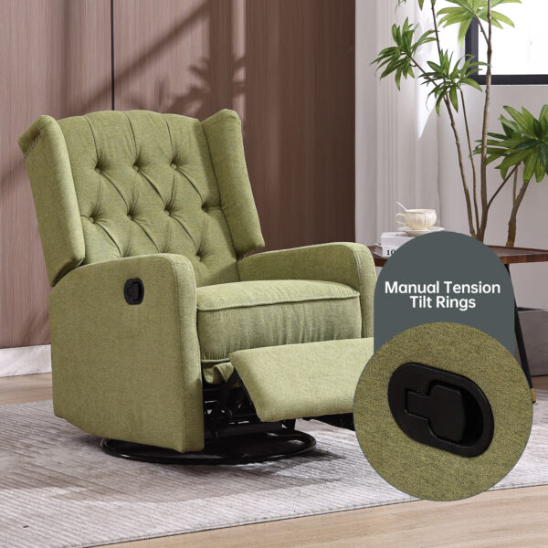 Green Amelia Plush Recliner - Image 4