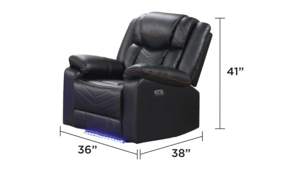 Black Vanessa Cushioned Recliner - Image 2