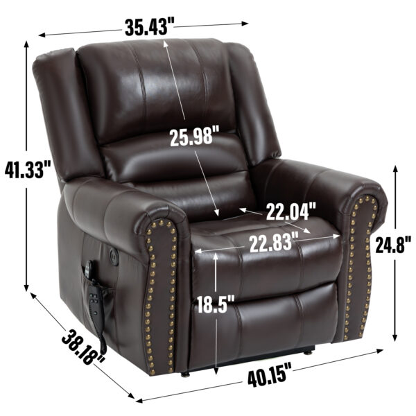 Brown Madeline Comfortable Massage Chair - Image 3