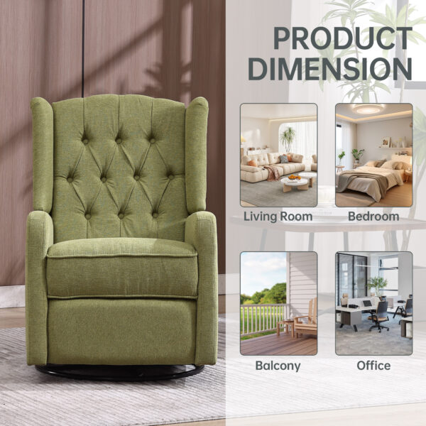 Green Amelia Plush Recliner - Image 5