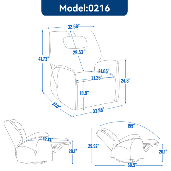 Blue Jane Ergonomic Recliner - Image 5