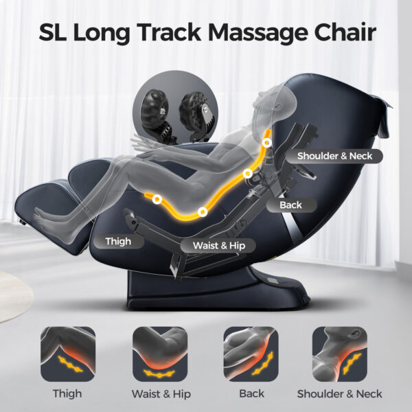 Black Natalie Plush Massage Chair - Image 5