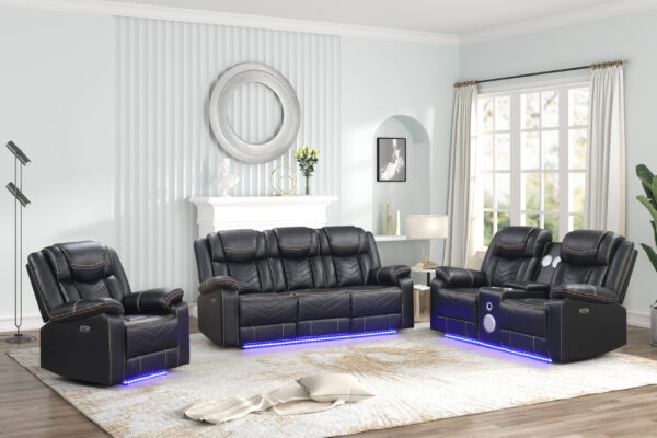 Black Vanessa Cushioned Recliner - Image 5