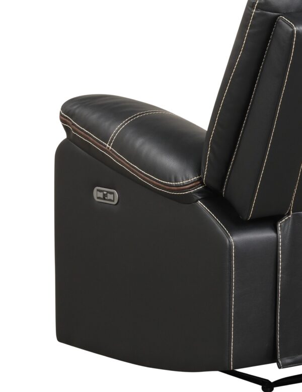 Black Vanessa Cushioned Recliner - Image 3