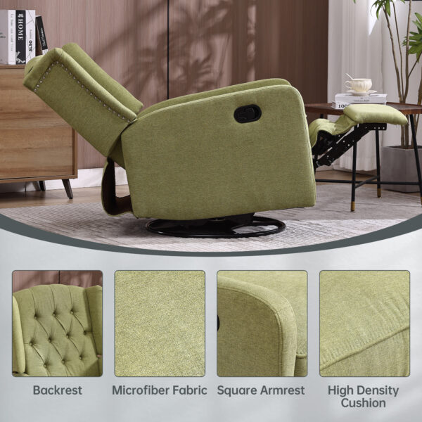 Green Amelia Plush Recliner - Image 3