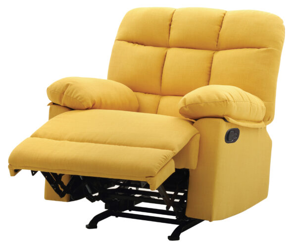 Modern Yellow Padded Arm Recliner - Image 2