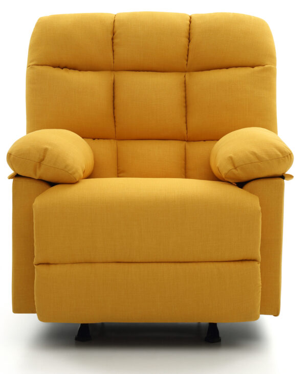Modern Yellow Padded Arm Recliner - Image 3