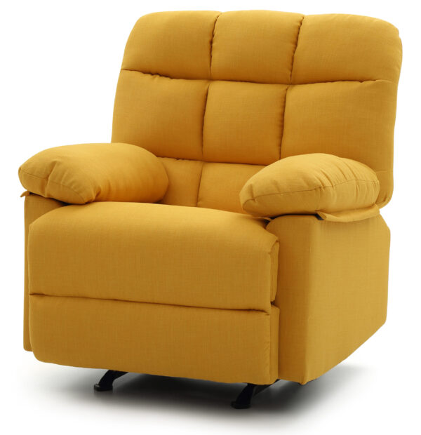 Modern Yellow Padded Arm Recliner - Image 4