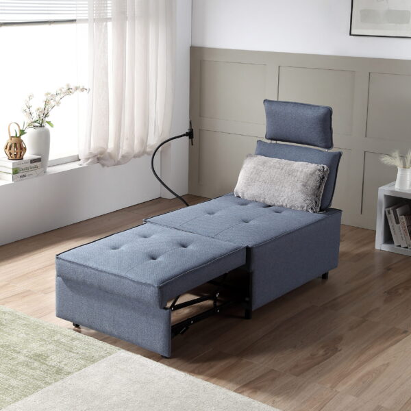 Blue Stella Plush Recliner - Image 3